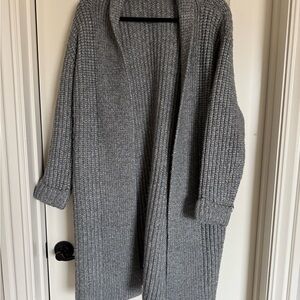 Cozy Gray Knit Cardigan Sweater